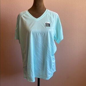 Adidas Sky Blue V-Neck Tee
